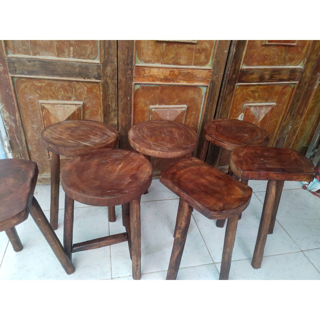 Ghế Đẩu Gỗ Tự Nhiên – Cao 30/40cm – Mặt 25cm – Decor Quán Cafe, Gia Đình
