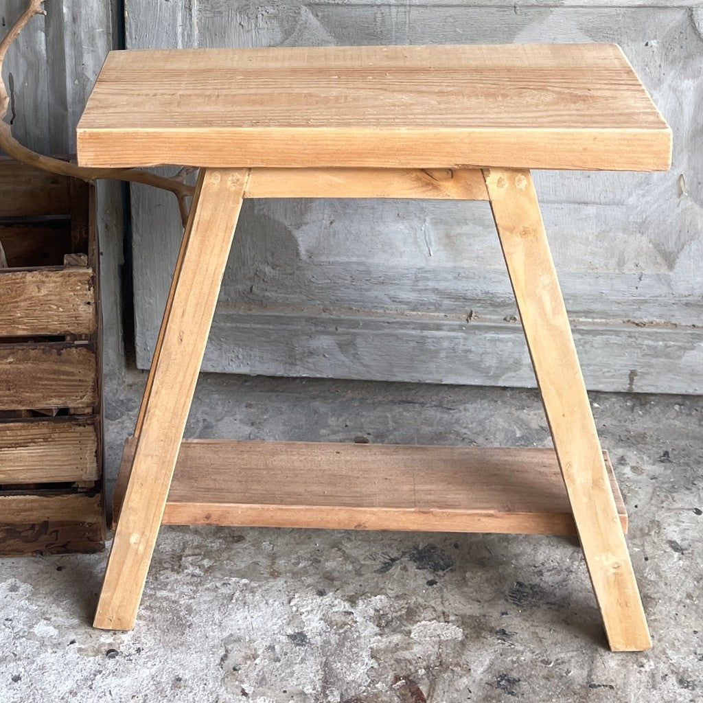 Kệ Gỗ Decor Mini 45x20x50cm | Gỗ Thông Tự Nhiên | Có Kệ Dưới | Phong Cách Rustic