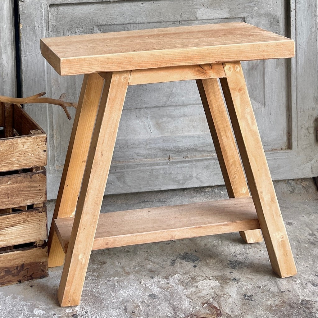 Kệ Gỗ Decor Mini 45x20x50cm | Gỗ Thông Tự Nhiên | Có Kệ Dưới | Phong Cách Rustic