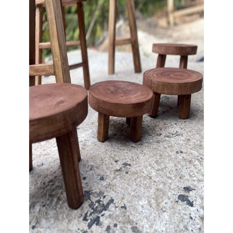 Kệ/Ghế/Đôn Kê Đồ Mini Gỗ Tràm Màu Nâu Đậm