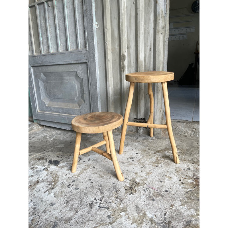Ghế Đẩu Gỗ Tự Nhiên – Cao 30/40cm – Mặt 25cm – Decor Quán Cafe, Gia Đình