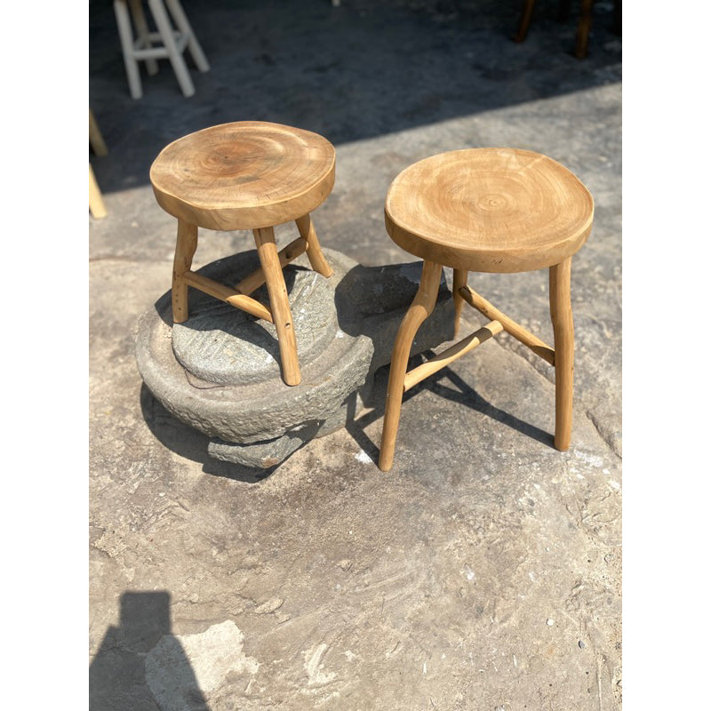 Ghế Đẩu Gỗ Tự Nhiên – Cao 30/40cm – Mặt 25cm – Decor Quán Cafe, Gia Đình