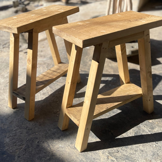 Kệ Gỗ Decor Mini 45x20x50cm | Gỗ Thông Tự Nhiên | Có Kệ Dưới | Phong Cách Rustic