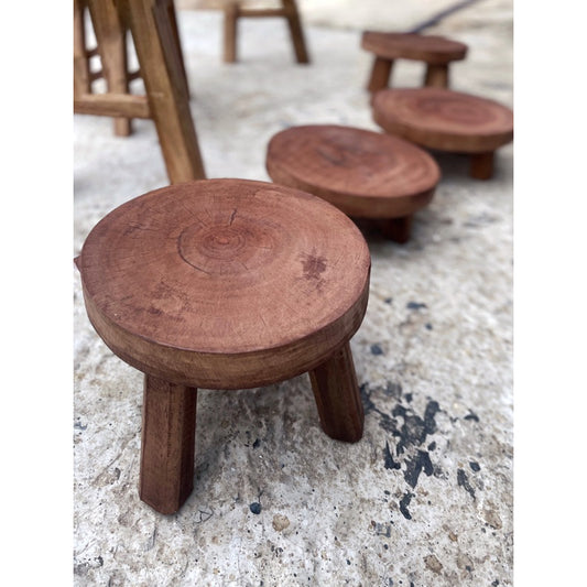 Kệ/Ghế/Đôn Kê Đồ Mini Gỗ Tràm Màu Nâu Đậm