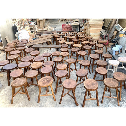Ghế Đẩu Gỗ Tự Nhiên – Cao 30/40cm – Mặt 25cm – Decor Quán Cafe, Gia Đình